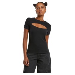 тениска,дамски,тениски,urban,classics,short,cut,out,short,sleeve,t,shirt,black,(black)