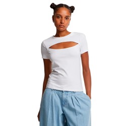 тениска,дамски,тениски,urban,classics,short,cut,out,short,sleeve,t,shirt,white