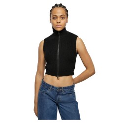 потник,дамски,пуловери,дамски,плетени,дрехи,urban,classics,short,knit,knitted,vest,black,(black)