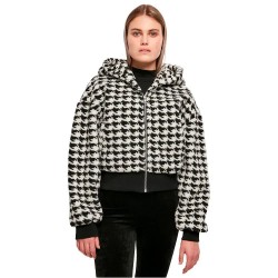 яке,дамски,якета,и,палта,urban,classics,short,oversized,aop,sherpa,jacket,black,hound,stooth,(white)