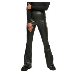 панталони,дамски,панталони,urban,classics,synthetic,leather,flared,pants,black