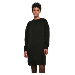 рокля,дамски,поли,и,рокли,urban,classics,velvet,rib,long,sleeve,short,dress,black