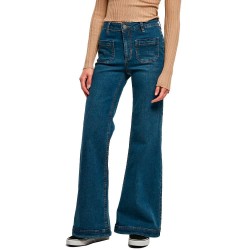 дънки,дамски,панталони,urban,classics,vintage,flared,jeans,blue