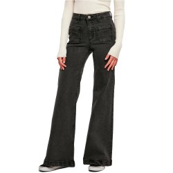 дънки,дамски,панталони,urban,classics,vintage,flared,jeans,black,(black,washed)