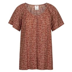 тениска,дамски,тениски,trespass,colleen,short,sleeve,t,shirt,burnt,sienna,print,(brown)