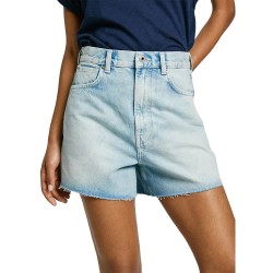 къси,панталони,дамски,панталони,pepe,jeans,a,line,high,waist,denim,shorts,blue,(denim,light,blue)