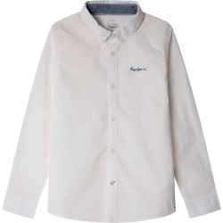 риза,с,дълъг,ръкав,детски,ризи,pepe,jeans,camdem,long,sleeve,shirt,white