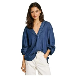 риза,с,дълъг,ръкав,дамски,блузи,дамски,ризи,pepe,jeans,candace,long,sleeve,shirt,blue