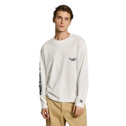 тениска,мъжки,тениски,pepe,jeans,colville,long,long,sleeve,t,shirt,off,white,(white)