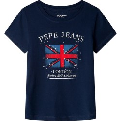 тениска,детски,тениски,pepe,jeans,flag,short,sleeve,t,shirt,blue,(navy)