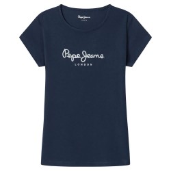 тениска,детски,тениски,pepe,jeans,hana,glitter,n,short,sleeve,t,shirt,navy,(blue)