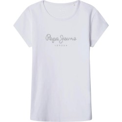 тениска,детски,тениски,pepe,jeans,hana,glitter,n,short,sleeve,t,shirt,white