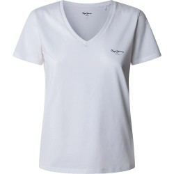 тениска,дамски,тениски,pepe,jeans,macy,short,sleeve,v,neck,t,shirt,white