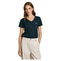 тениска,дамски,тениски,pepe,jeans,macy,short,sleeve,v,neck,t,shirt,dulwich,blue,(blue)