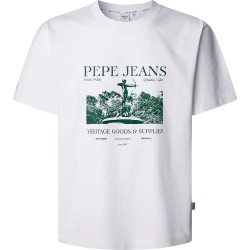 тениска,мъжки,тениски,pepe,jeans,patch,short,sleeve,t,shirt,white