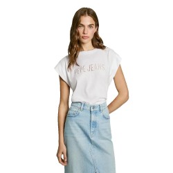 тениска,дамски,тениски,pepe,jeans,vivith,short,sleeve,t,shirt,white