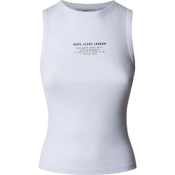 тениска,дамски,тениски,pepe,jeans,viv,sleeveless,t,shirt,white