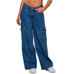 дънки,дамски,панталони,urban,classics,cargo,low,waist,jeans,mid,indigo,washed,(blue)