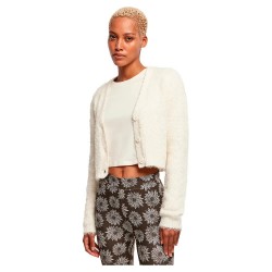 жилетка,дамски,пуловери,дамски,плетени,дрехи,urban,classics,cropped,feather,cardigan,white,sand,(beige)