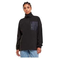 поларена,блуза,дамски,пуловери,дамски,плетени,дрехи,urban,classics,polar,fleece,half,zip,sweater,black,(black)