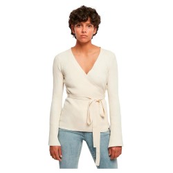 жилетка,дамски,пуловери,дамски,плетени,дрехи,urban,classics,rib,knit,wrapped,cardigan,beige