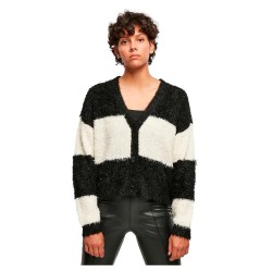 жилетка,дамски,пуловери,дамски,плетени,дрехи,urban,classics,short,oversized,feather,cardigan,black