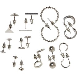 бижутерия,urban,classics,stud,earrings,10,units,silver,(silver)