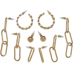 бижутерия,urban,classics,various,chain,earrings,5,units,golden,(gold)