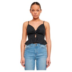 тениска,дамски,тениски,urban,classics,waffle,pique,ruffle,sleeveless,t,shirt,black,(black)