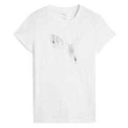 тениска,дамски,тениски,puma,ess,metallic,short,sleeve,t,shirt,puma,white,metallic,gold,(white)
