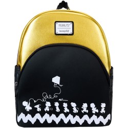 раница,раници,loungefly,75th,anniversary,snoopy,gang,flying,kite,backpack,black