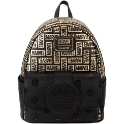раница,раници,loungefly,marvel,classic,logo,backpack,black