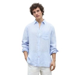 риза,с,къс,ръкав,мъжки,ризи,ecoalf,adan,short,sleeve,shirt,blue