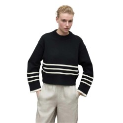 блуза,дамски,пуловери,дамски,плетени,дрехи,ecoalf,lanyu,sweater,black,(black)