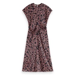 рокля,дамски,поли,и,рокли,scotch,&,soda,179574,satin,short,sleeve,midi,dress,black