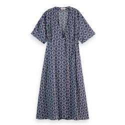 рокля,дамски,поли,и,рокли,scotch,&,soda,179582,short,sleeve,midi,dress,blue