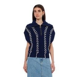 блуза,дамски,пуловери,дамски,плетени,дрехи,scotch,&,soda,179653,half,zip,sweater,blue