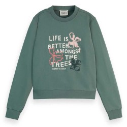 блуза,дамски,блузи,scotch,&,soda,puff,artwork,regular,fit,sweatshirt,green