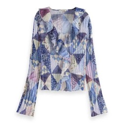дамски,блузи,дамски,ризи,scotch,&,soda,ruffle,long,sleeve,blouse,multicolor