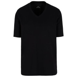 тениска,мъжки,тениски,armani,exchange,xm000727,af10364,short,sleeve,v,neck,t,shirt,black