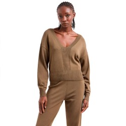блуза,дамски,пуловери,дамски,плетени,дрехи,armani,exchange,xw000117,af10352,v,neck,sweater,doha,(brown)