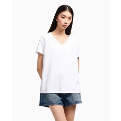 тениска,дамски,тениски,armani,exchange,xw000531,af10359,short,sleeve,v,neck,t,shirt,white