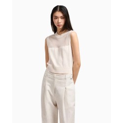 тениска,дамски,тениски,armani,exchange,xw000580,af12875,sleeveless,t,shirt,iso,iso,monogram,(beige)
