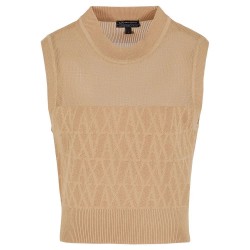 тениска,дамски,тениски,armani,exchange,xw000580,af12875,sleeveless,t,shirt,woodg,woodg,monogram,(beige)