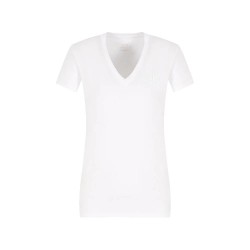 тениска,дамски,тениски,armani,exchange,xw000606,af10355,short,sleeve,v,neck,t,shirt,optic,white,(white)