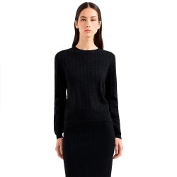 блуза,дамски,пуловери,дамски,плетени,дрехи,armani,exchange,xw000910,af10352,sweater,black,logo,allover,(black)