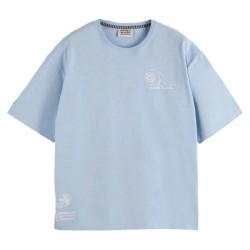 тениска,мъжки,тениски,scotch,&,soda,180351,loose,fit,short,sleeve,t,shirt,blue