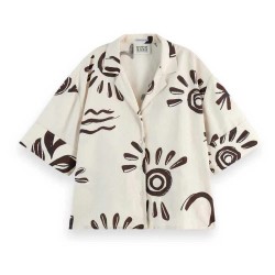 риза,с,къс,ръкав,дамски,блузи,дамски,ризи,scotch,&,soda,u9a00634t,short,sleeve,shirt,beige