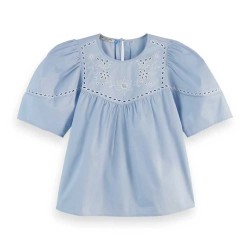 риза,с,къс,ръкав,дамски,блузи,дамски,ризи,scotch,&,soda,u9a00638t,short,sleeve,blouse,shirting,blue,(blue)