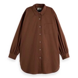 риза,с,дълъг,ръкав,дамски,блузи,дамски,ризи,scotch,&,soda,u9b00628t,oversized,long,sleeve,shirt,brown,(cold,brew)